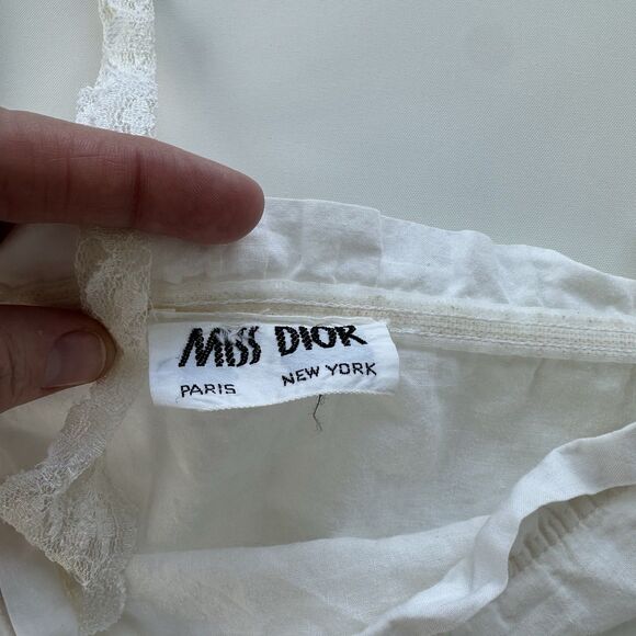 RARE Vintage Miss Dior Night Gown Romper Jumpsuit Large Lace Cottage Core - Picture 3 of 8